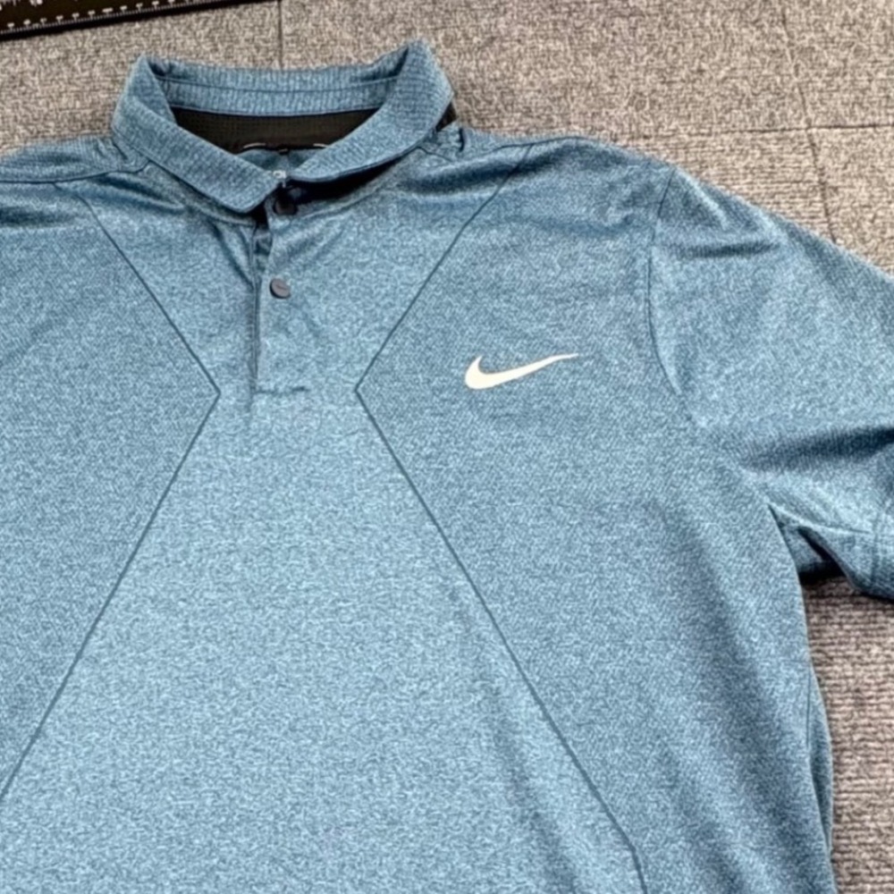 Nike Golf Modern Fit Dri-FIT Polo Shirt Mens XL Blue Heathered Short Sleeve
